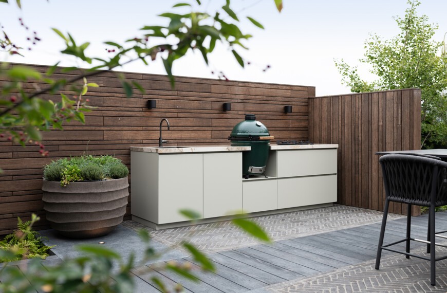 modern outdoor kitchen with bbq