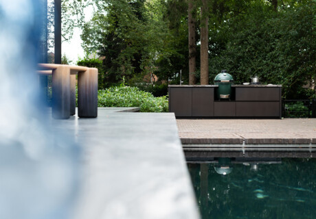 Luxurious island outdoor kitchen with characterful design